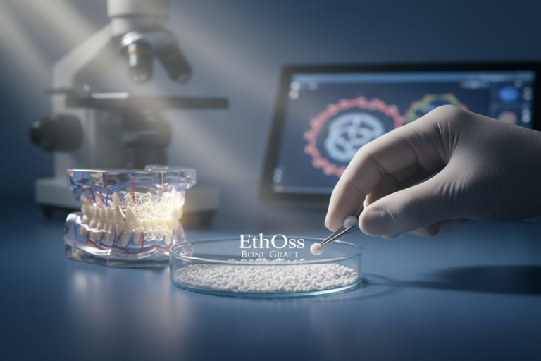 EthOss Calcium Sulphate Barrier Eliminates Separate Collagen Membrane Need